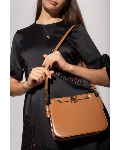 fendi touch bag - brown - shoulder bags|fendi embossed leather shoulder bag.